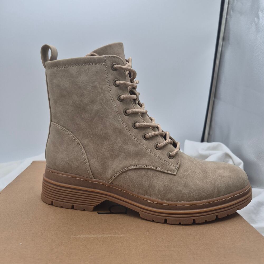 NEW B.O.C. Lauper Combat Boot Natural Nubuck ankle boot women's size 7.5